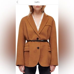 Maje Galarover embellished belted wool jacket